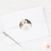 Blush en gebrande Sinaasappel Tropische bruiloft Ronde Sticker (Envelop)