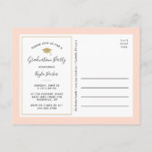 Blush en Gold 3 Photo Graduparty Invitation Aankondigingskaart (Achterkant)