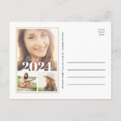 Blush en Gold 3 Photo Graduparty Invitation Aankondigingskaart (Achterkant)