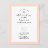 Blush en Gold 3 Photo Graduparty Invitation Aankondigingskaart (Voorkant)