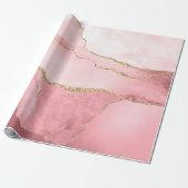 Blush en Gold Agate Cadeaupapier (Uitgerold)
