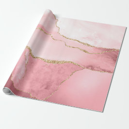 Blush en Gold Agate Cadeaupapier