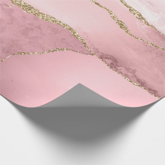 Blush en Gold Agate Cadeaupapier (Hoek)