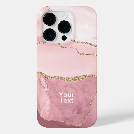 Blush en Gold Agate Case-Mate iPhone Case (Achterkant)
