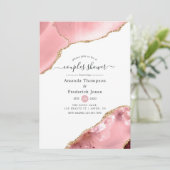 Blush en Gold Agate Couples Shower Kaart (Staand voorkant)