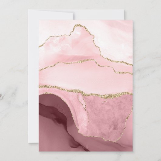 Blush en Gold Agate Couples Shower Kaart (Achterkant)