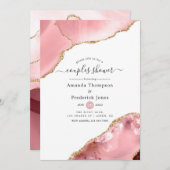 Blush en Gold Agate Couples Shower Kaart (Voorkant / Achterkant)