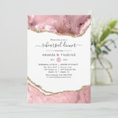 Blush en Gold Agate repesal Dinner Kaart (Staand voorkant)