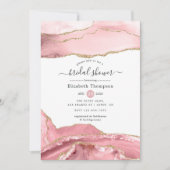 Blush en Gold Agate Vrijgezellenfeest Kaart (Voorkant)