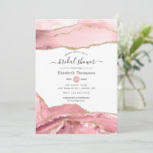 Blush en Gold Agate Vrijgezellenfeest Kaart (Staand voorkant)