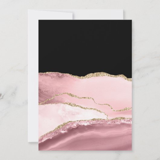 Blush en Gold Agate Vrijgezellenfeest Kaart (Achterkant)