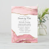 Blush en Gold Agate Vrijgezellenfeest per post Kaart (Staand voorkant)