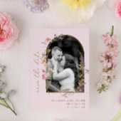 Blush en Gold Arch Wildflower Foto Save The Date