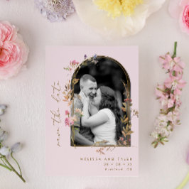 Blush en Gold Arch Wildflower Foto Save The Date