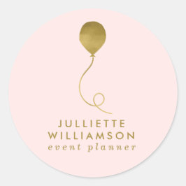 Blush- en Gold-ballongebeurtenissenplanner Ronde Sticker
