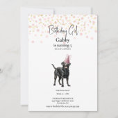 Blush en Gold Custom Waterverf Dog Invitation Kaart (Voorkant)