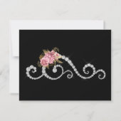 Blush en Gold en Silver Floral Diamond Wedding RSVP Kaartje (Achterkant)