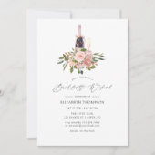 Blush en Gold Floral Bachelorette Weekend Kaart (Voorkant)