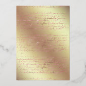 Blush en Gold Floral Quinceañera Folie Uitnodiging (Achterkant)