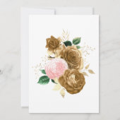 Blush en Gold Floral Quinceañera Kaart (Achterkant)