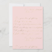  Blush en Gold Floral Spain Quinceañera Kaart (Achterkant)