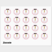 Blush en Gold Glitter Eerste Verjaardag stickers (Vel)