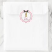 Blush en Gold Glitter Eerste Verjaardag stickers (Tas)