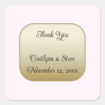 Blush en Gold Hartelijk dank Sticker vierkant