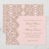 Blush en Gold Lace Kaart (Voorkant / Achterkant)