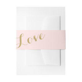 Blush en Gold Love Bruiloft Uitnodigingen Wikkel