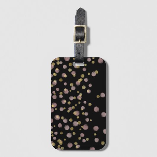 Blush- en Gold-overlay op zwart Bagagelabel (Voorkant (verticaal))