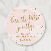 Blush en Gold Vrijgezellenfeest Kus Miss Goodbye Bedankjes Labels (Voorkant)