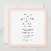Blush en Goud | 8 Foto's Vierkante Afstudeerfeestj Aankondiging (Achterkant)