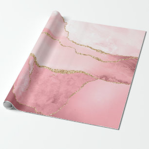 Blush en Goud Agaat Cadeaupapier