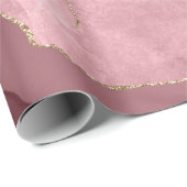 Blush en Goud Agaat Cadeaupapier (Rol Hoek)