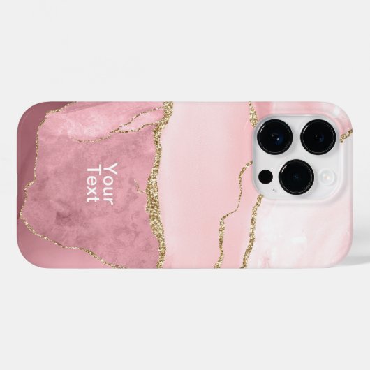 Blush en Goud Agaat Case-Mate iPhone Case (Achterkant (horizontaal))