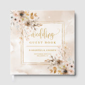 Blush en goud Boho Herfst Bloemen bruiloft gastenb Gastenboek (Voorkant)