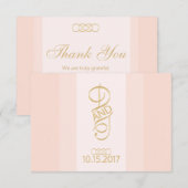 Blush en goud dank u kaarten (Voorkant / Achterkant)