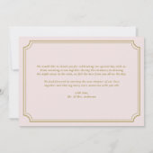 Blush en goud grillige script foto bruiloft bedankkaart (Achterkant)