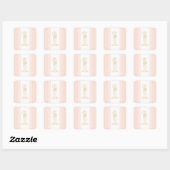 Blush en goud ronde vierkante Stickers (Vel)
