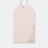 Blush en goud verguld botanische elegante bruiloft cadeaulabel (Achterkant)