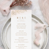 Blush en goud verguld botanische elegante bruiloft menu