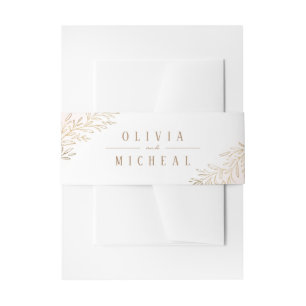 Blush en goud verguld botanische elegante bruiloft uitnodigingen wikkel