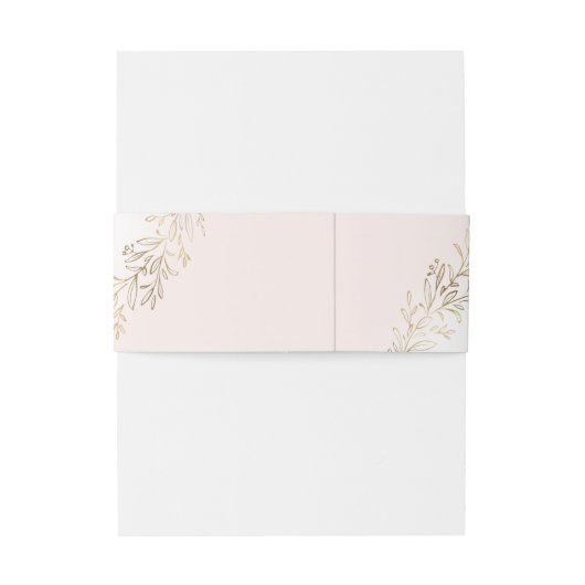 Blush en goud verguld botanische elegante bruiloft uitnodigingen wikkel (Achterkant Voorbeeld)