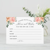 Blush en gouden bloemen advies en wensen bedankkaart (Staand voorkant)