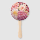 Blush en gouden bloemenbruiloft handwaaier (Achterkant)