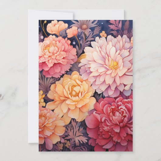 Blush en gouden bloemenbruiloft kaart (Achterkant)