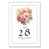 Blush en gouden bloemenbruiloft kaart (Voorkant)