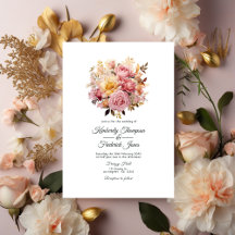 Blush en gouden bloemenbruiloft