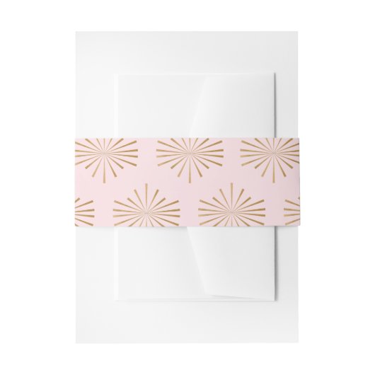 Blush en Gouden Buikband Uitnodigingen Wikkel (Voorkant Voorbeeld)